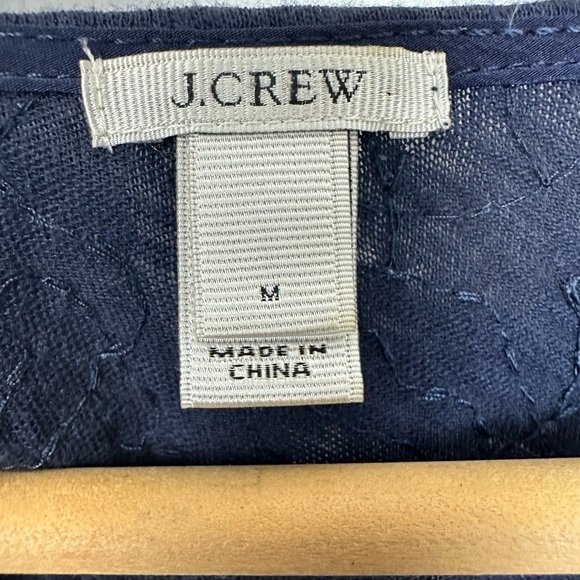 J Crew Navy color blocked sequined tank top Sz M - Picture 9 of 9